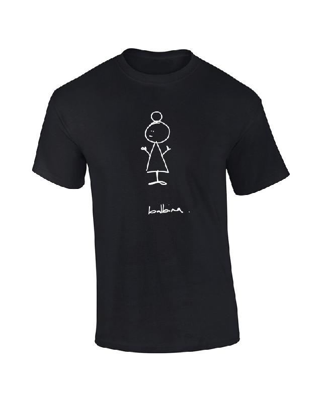 Balbina Strichmännchen T-Shirt, schwarz