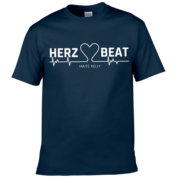 Maite Kelly Herz Beat Herren T-Shirt navy-blau