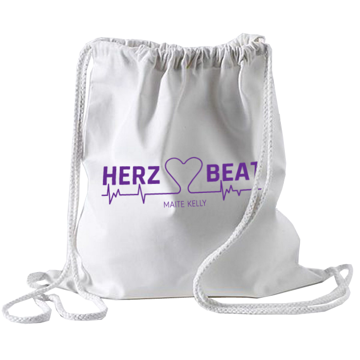 Maite Kelly Herz Beat Turnbeutel Bag weiß