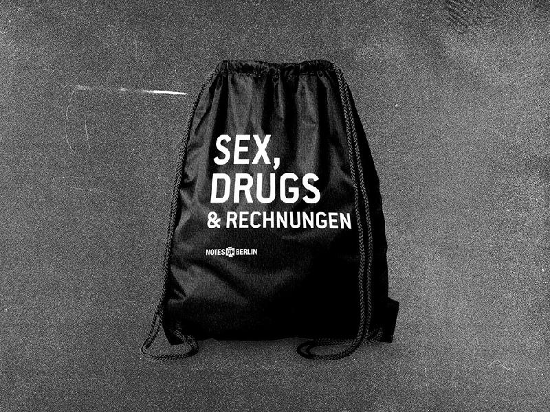 Notes of Berlin Sex, Drugs & Rechnungen Gymbag, black