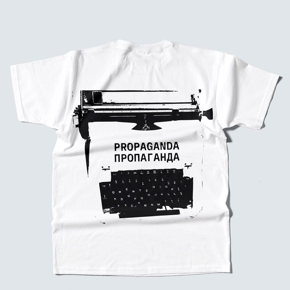 Rosinen Initiative Shirt Schreibmaschine T-Shirt, weiß