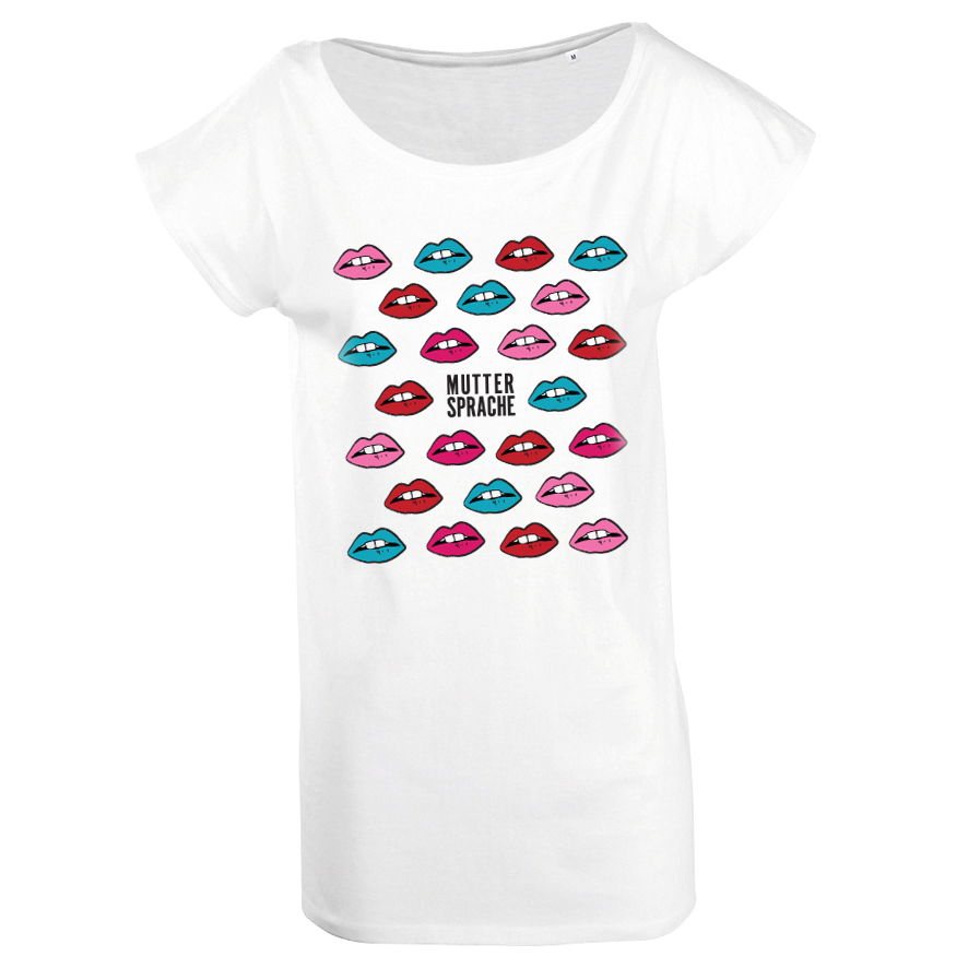 Sarah Connor Lippen Damen Shirt Girlie weiß
