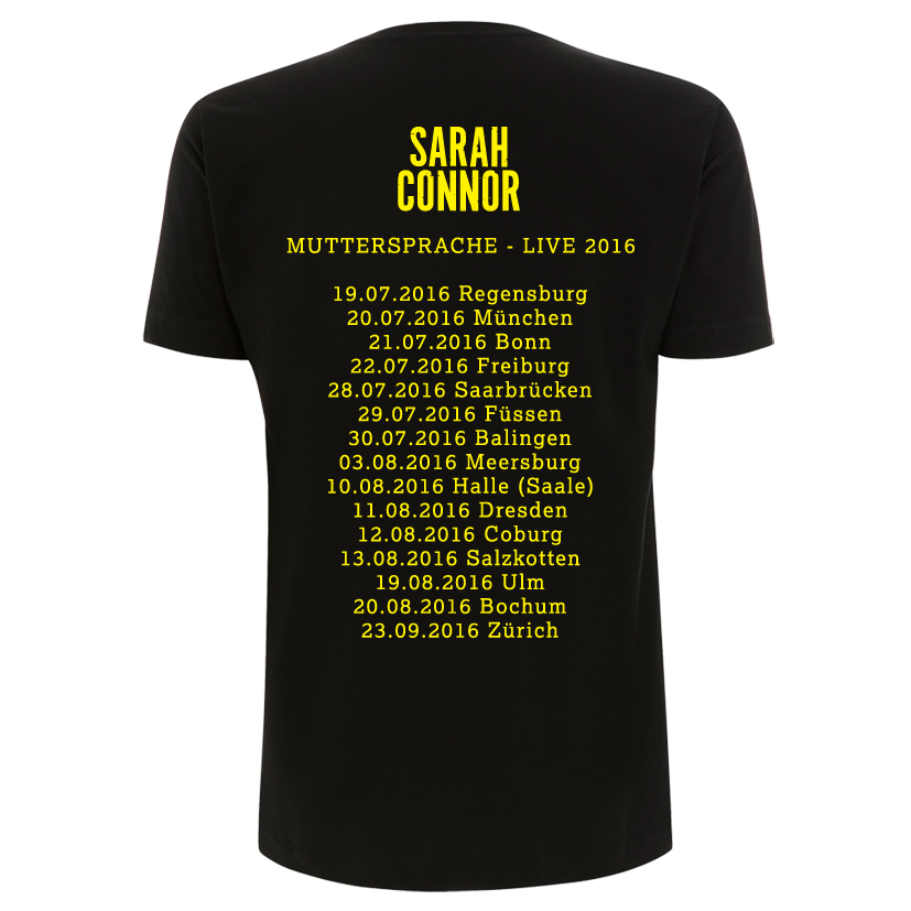 Sarah Connor Muttersprache T-Shirt 2016 unisex Shirt schwarz