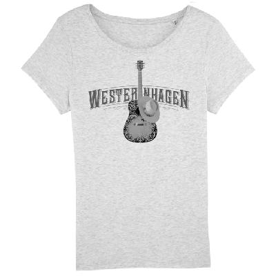 Westernhagen T-Shirt Gitarre Damen Girlie grau meliert