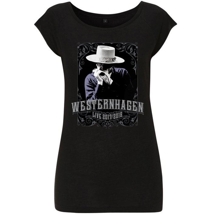 Westernhagen Tour T-Shirt Damen Girlie, schwarz